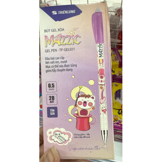 Bút gel tím xóa được