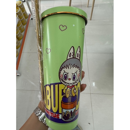 Ly giữ nhiệt Labubu viền vàng 750ml